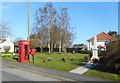 TA1842 : Phone Box and Memorial, Great Hatfield by Des Blenkinsopp