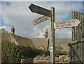 SY9681 : Footpath signpost, Corfe Castle by Derek Harper