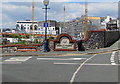 SX4753 : Royal blue lamppost, Custom House Lane, Plymouth by Jaggery