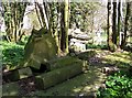 TG5210 : Broken monuments in the old part of the cemetery by Evelyn Simak