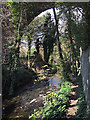 SP3477 : River Sherbourne and footpath below the railway viaduct, Coventry by Robin Stott