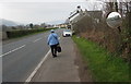 SN9926 : Roadside mirror in Libanus, Powys by Jaggery