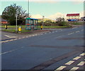 SO1106 : Bus shelter on a small triangle, Rhymney by Jaggery