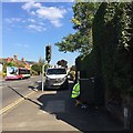 SP2965 : Openreach engineer at work, Emscote Road, Warwick by Robin Stott