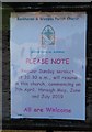 NT3294 : Notice on church gate by Bill Kasman