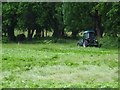 SO7744 : Tractor rolling bracken on Malvern Common by Philip Halling