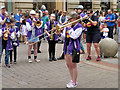 SJ8398 : Brass in St Anne's Square by David Dixon