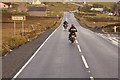 HU4250 : Motorcyclists on the A970 near Girlsta by David Dixon