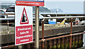 D4202 : Rock fall warning sign, Ballylumford harbour (August 2019) by Albert Bridge