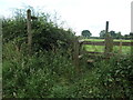 SK1319 : Public footpath signpost and stile, off Morrey Lane by Christine Johnstone