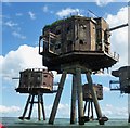 TR0779 : Red Sands Maunsell Fort - Northern Gunnery Towers by Rob Farrow