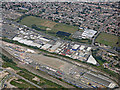 TQ4783 : Barking Railfreight Terminal from the air by Thomas Nugent