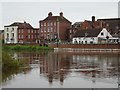 SO8540 : A swollen River Severn at Upton-upon-Severn by Philip Halling