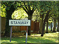 TL9525 : Stanway Village Name sign on Stan Way by Geographer