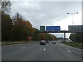 SJ8289 : Sign gantry over A5103 north of M56 junction 3A by David Smith