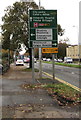 ST1580 : Dark green directions sign alongside the A470, Cardiff by Jaggery