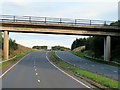 NS2743 : Bridge over the A78 near Ardeer Golf Club by David Dixon