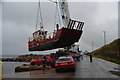 ND3272 : Boat Lift at Gills Bay, Caithness by Andrew Tryon