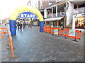 SJ4066 : Start/Finish line for the Great Santa Dash, Chester (1) by David Hillas