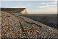 TV5197 : Recently exposed railway track at Cuckmere Haven by Andrew Diack