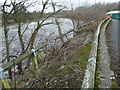 NY7063 : Collapsed and abandoned riverbank path, Haltwhistle by Christine Johnstone