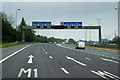 SE3128 : Sign Gantry over the M1 at Belle Isle Interchange (Junction 43) by David Dixon