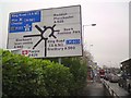 SJ9091 : Signage approaching Portwood Roundabout by Gerald England