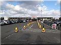 NZ2766 : Socially distanced queuing space, Sainsbury's, Heaton by Graham Robson