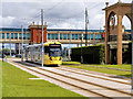 SJ7796 : Metrolink Tram at the Trafford Centre by David Dixon