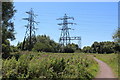 ST3485 : Celtic Trail passing electricity pylons by M J Roscoe