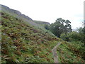 SJ2247 : Offa's Dyke Path below Eglwyseg Rocks by Eirian Evans