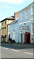 SO0428 : Grade II Listed red phonebox outside 10 The Struet, Brecon by Jaggery