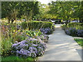 TQ3377 : Autumn flowers in Burgess Park by Malc McDonald