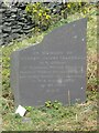 SH6369 : Slate memorial stone near the flooded pit of the former Bryn Hafod-y-Wern slate quarry, Llanllechid by Meirion