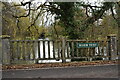 SU3326 : River Test sign on bridge in Mottisfont Lane by David Martin