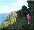 SS6949 : Castle Rock ahead - Lee Abbey, North Devon by Martin Richard Phelan