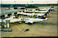 SJ8185 : Lufthansa aircraft at Manchester Airport T1 by Humphrey Bolton