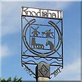 TM4360 : Knodishall village sign by Adrian S Pye