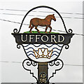 TM2952 : Ufford village sign (detail) by Adrian S Pye