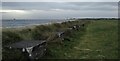 NO3901 : Anti-tank blocks, Largo Bay, Fife by Claire Pegrum