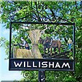 TM0650 : Willisham village sign (detail) by Adrian S Pye