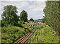 NH6845 : Bridges over the railway, Stoneyfield by Craig Wallace