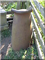 NZ0914 : Not so Old Boundary Marker on the Teesdale Way east of Mortham Tower by Mike Rayner