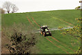 SX8864 : Crop-spraying above Cockington valley by Derek Harper