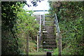 SN4221 : Steps to Abergwili Roundabout, A484 by M J Roscoe