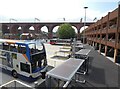 SJ8990 :  Heaton Lane temporary bus station by Gerald England