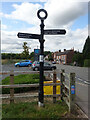 SK3115 : Ashby Canal, Fingerpost by Mr Red