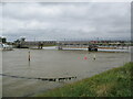 TM4975 : Footbridge  over  the  River  Blyth  closed  for  repair by Martin Dawes