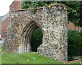 TG2309 : Norwich - Arch - remains of  Anchorite House, Whitefriars by Rob Farrow