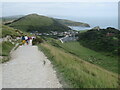 SY8180 : South West Coast Path overlooking Lulworth Cove by Malc McDonald